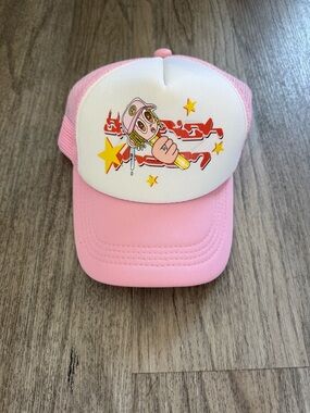 Pink Trucker Hat with Ice Cream Character